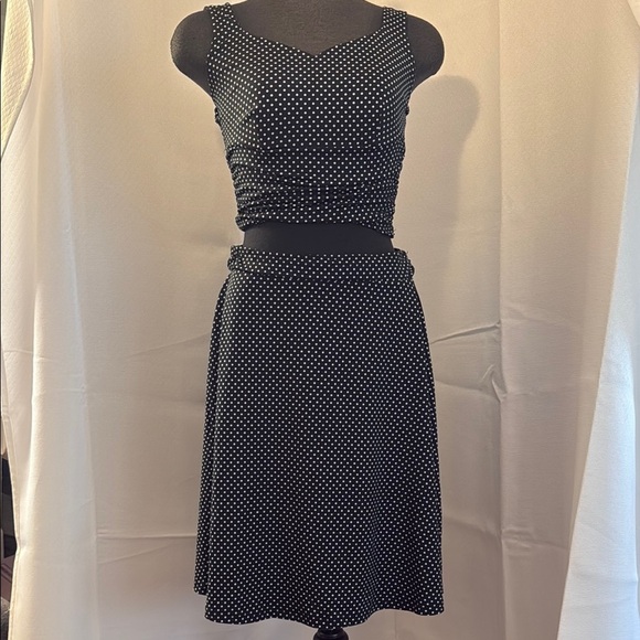 Two piece polka dot skirt and top set. XS. Pre-loved. - Picture 1 of 10
